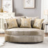 Aqif Elegant Swivel Barrel Chair - Champagne Accent Swivel Chair | Swivel Chairs for Living Rooms | Kinwell Furniture | Top Swivel Chairs